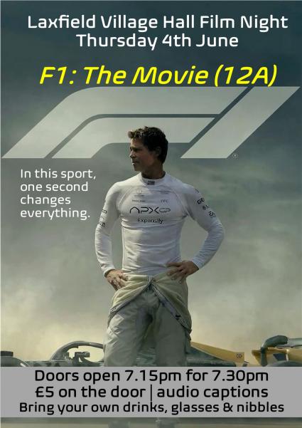 Poster for film sceening of F1: The Movie on 4th June 2026